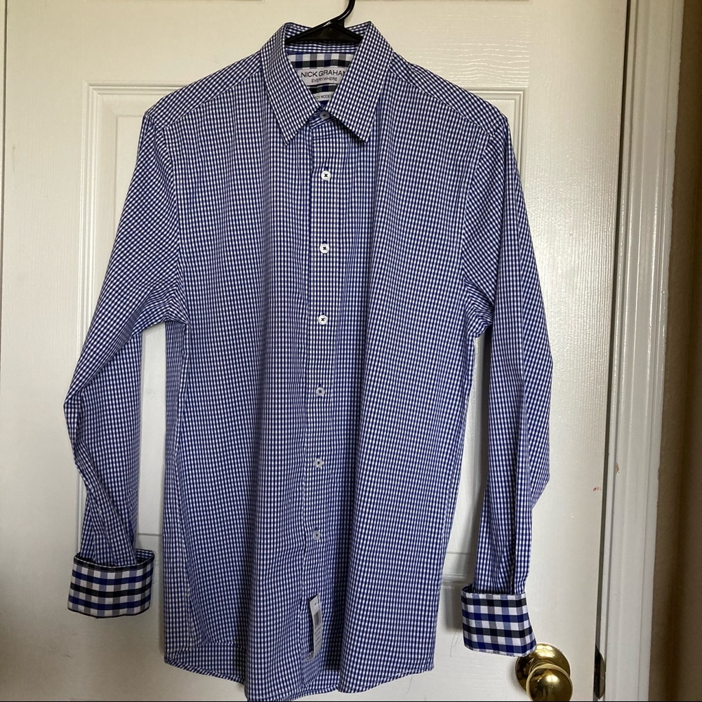 Nick Graham Button down Shirt Size Small Neck 14.5-15 (34/35)